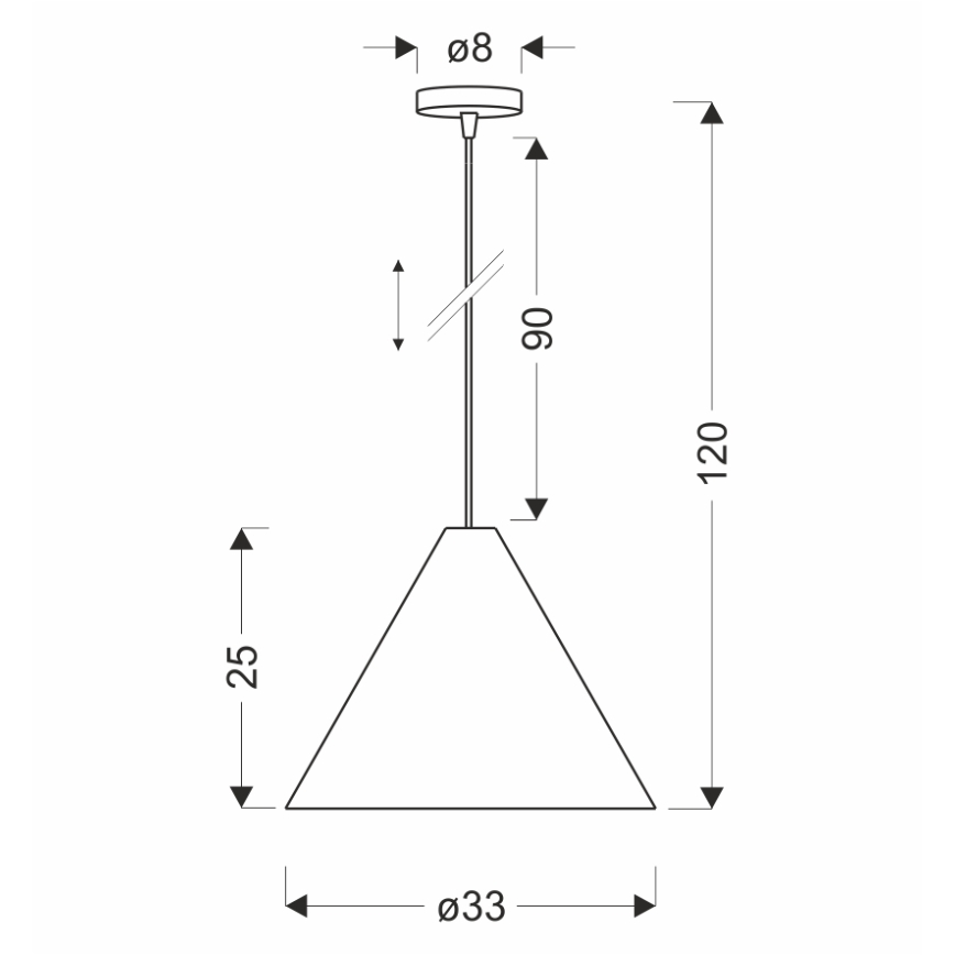 Kábeles csillár CONO 1xE27/40W/230V, ébenfurnér