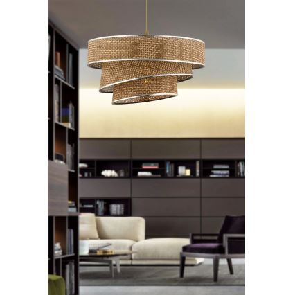 Kábeles csillár COUPER 1xE27/60W/230V barna/fényes króm