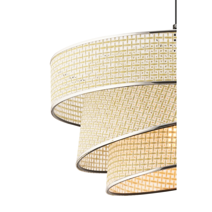 Kábeles csillár COUPER 1xE27/60W/230V, krémszínű/fényes króm