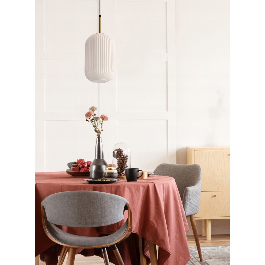 Kábeles csillár CRESTO 1xE27/40W/230V fehér/arany
