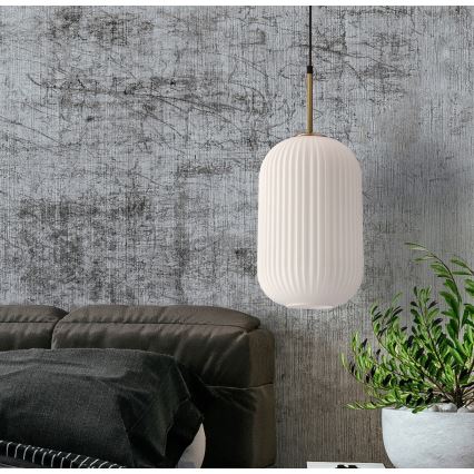 Kábeles csillár CRESTO 1xE27/40W/230V fehér/arany