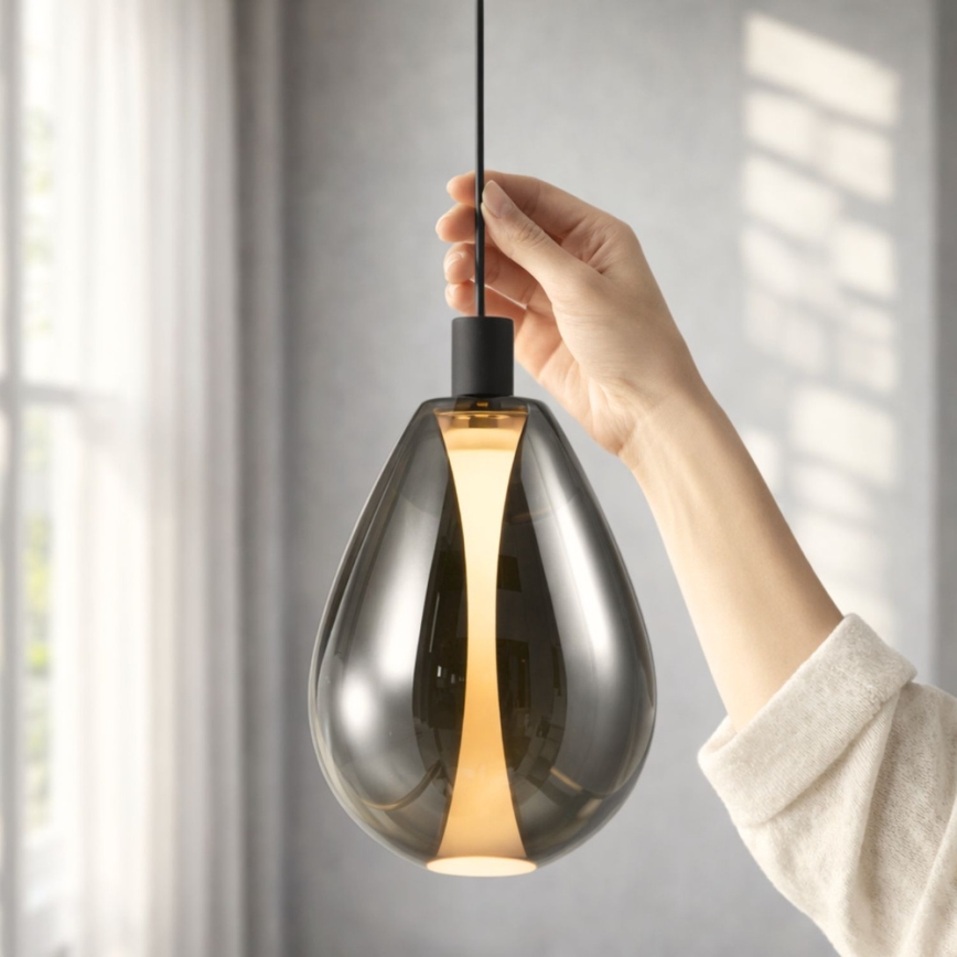 Kábeles csillár DENSO 1xG9/5W/230V átm. 20 cm fekete króm