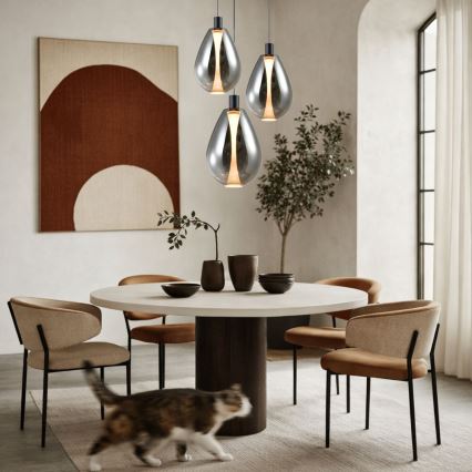 Kábeles csillár DENSO 1xG9/5W/230V átm. 20 cm fekete króm