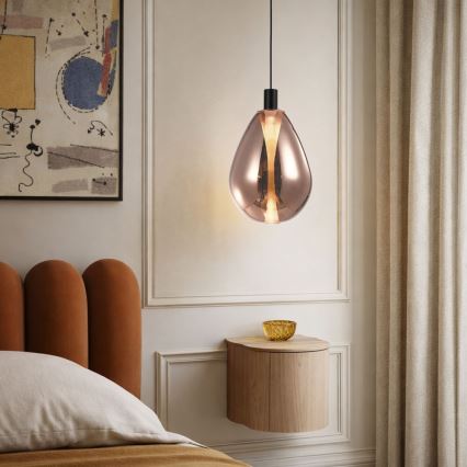 Kábeles csillár DENSO 1xG9/5W/230V átm. 20 cm réz/fekete