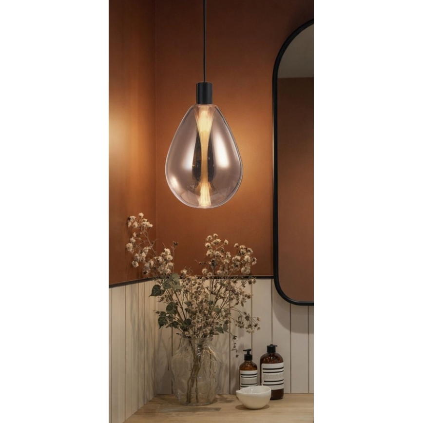Kábeles csillár DENSO 1xG9/5W/230V átm. 20 cm réz/fekete