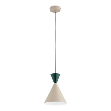 Kábeles csillár ENTORI 1xE27/15W/230V bézs/zöld