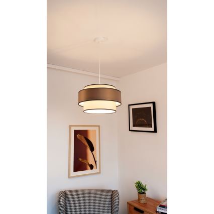 Kábeles csillár GRACE 1xE27/60W/230V, átm. 40 cm, krémszínű/szürke
