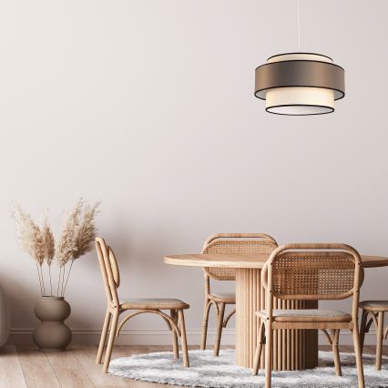 Kábeles csillár GRACE 1xE27/60W/230V, átm. 40 cm, krémszínű/szürke