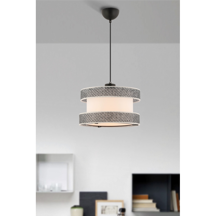 Kábeles csillár HALO 1xE27/60W/230V krémszínű/szürke