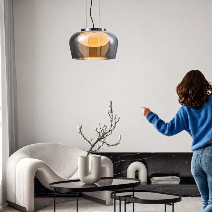 Kábeles csillár INSIEME 1xGX53/10W/230V, átm. 38 cm, füstfekete