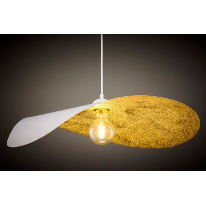 Kábeles csillár LEAF 1xE27/15W/230V fehér/arany
