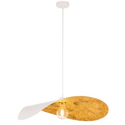 Kábeles csillár LEAF 1xE27/15W/230V fehér/arany