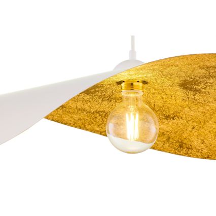 Kábeles csillár LEAF 1xE27/15W/230V fehér/arany