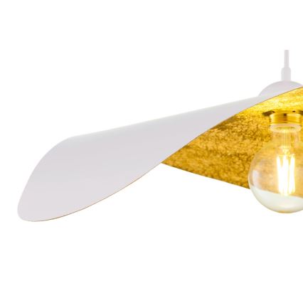 Kábeles csillár LEAF 1xE27/15W/230V fehér/arany