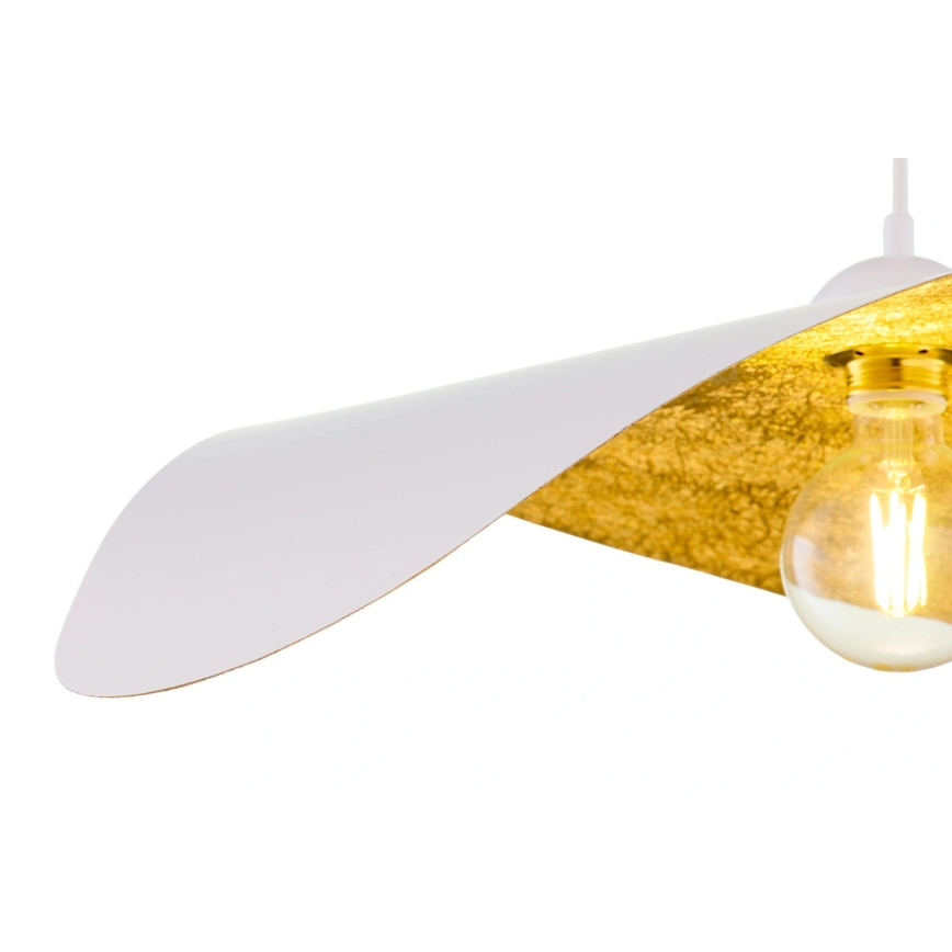 Kábeles csillár LEAF 1xE27/15W/230V fehér/arany