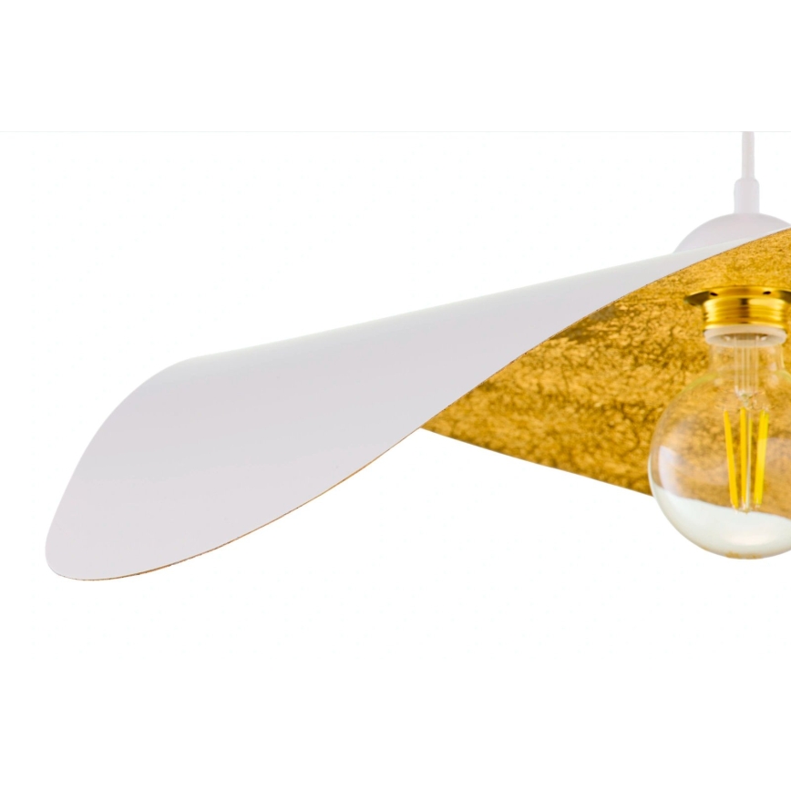 Kábeles csillár LEAF 1xE27/15W/230V fehér/arany
