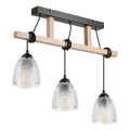 Kábeles csillár LEANDRA 3xE27/15W/230V tölgy/fekete