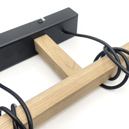 Kábeles csillár LEANDRA 3xE27/15W/230V tölgy/fekete