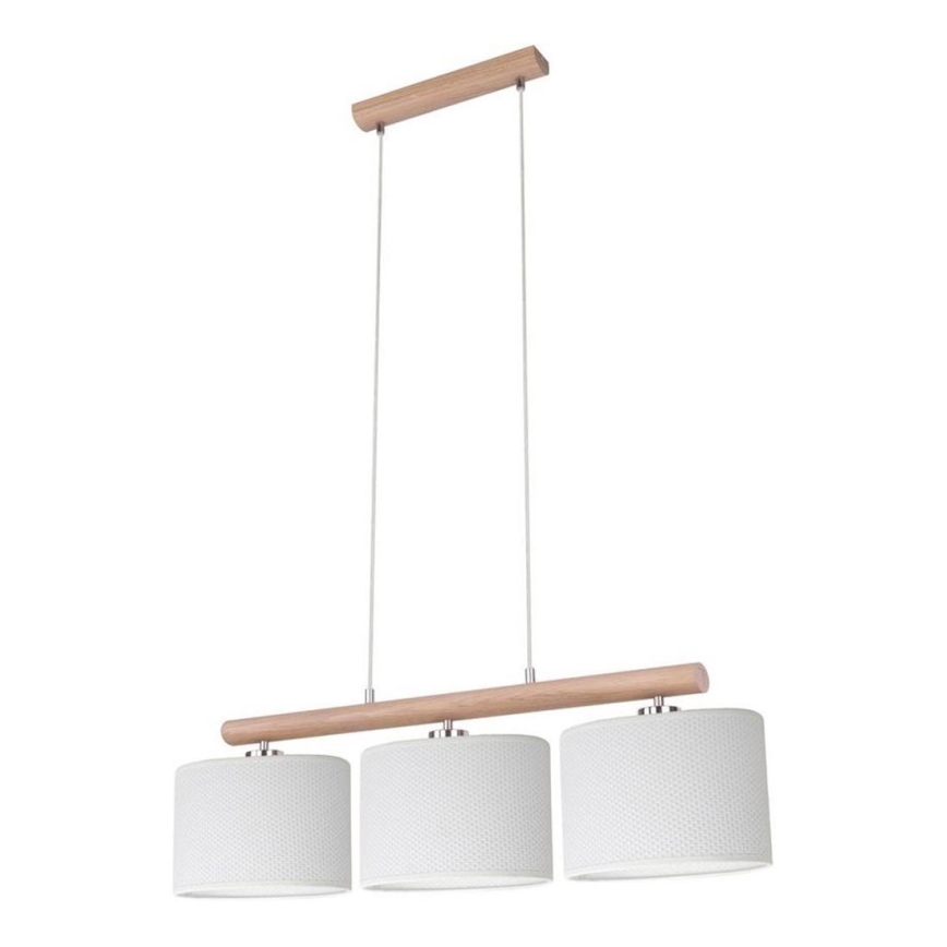 Kábeles csillár MERCEDES 3xE27/40W/230V fehér/tölgy