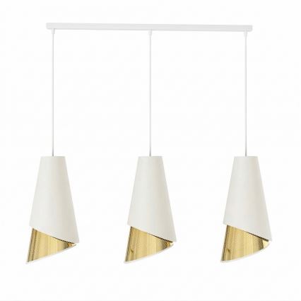 Kábeles csillár MODA 3xE27/15W/230V fehér/arany