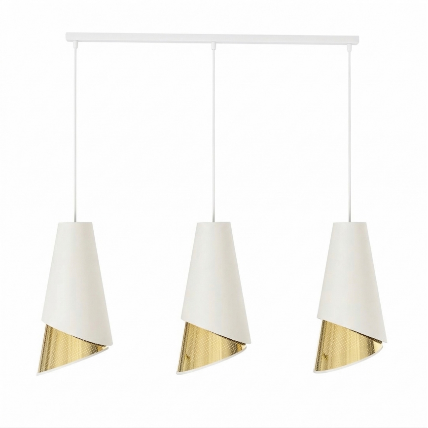 Kábeles csillár MODA 3xE27/15W/230V fehér/arany