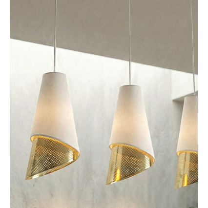 Kábeles csillár MODA 3xE27/15W/230V fehér/arany