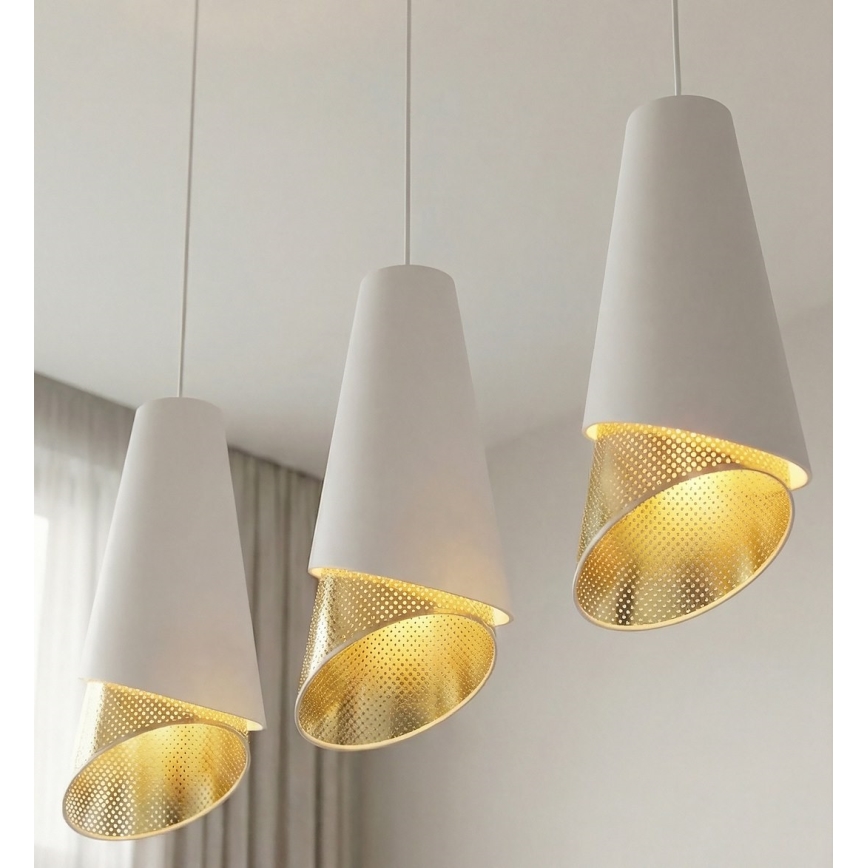 Kábeles csillár MODA 3xE27/15W/230V fehér/arany