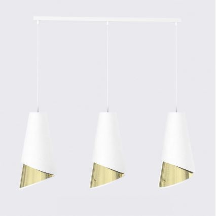 Kábeles csillár MODA 3xE27/15W/230V fehér/arany