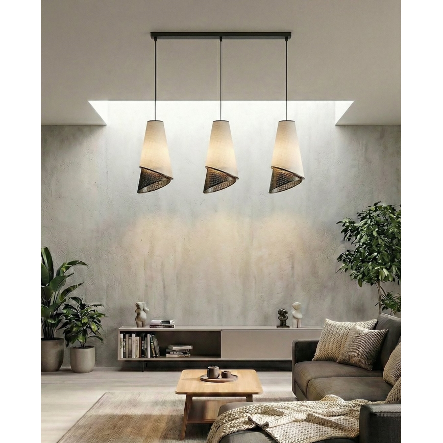 Kábeles csillár MODA 3xE27/15W/230V szürke/fekete