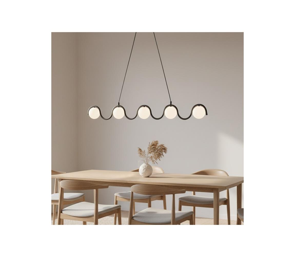 EMIBIG Kábeles csillár SINUS 5xG9/8W/230V fekete 1582/5