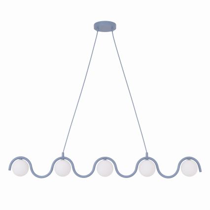 Kábeles csillár SINUS 5xG9/8W/230V kék