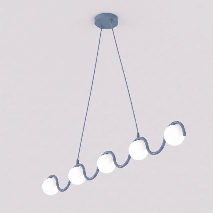 Kábeles csillár SINUS 5xG9/8W/230V kék