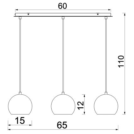 Kábeles csillár SOOL 3xE27/15W/230V fehér