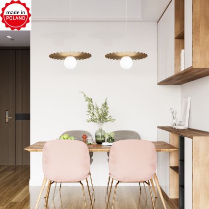 Kábeles csillár SUNPLISS 1xG9/10W/230V, átm. 40 cm, arany/krémszínű