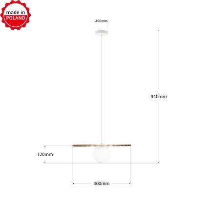 Kábeles csillár SUNPLISS 1xG9/10W/230V, átm. 40 cm, arany/krémszínű