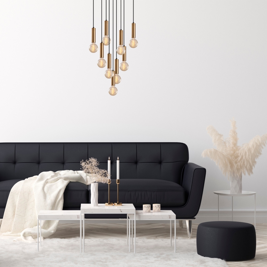 Kábeles csillár TEMPO 9xE27/40W/230V arany