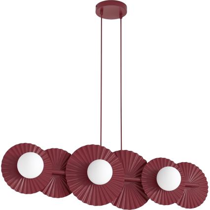 Kábeles csillár UMBRA 6xG9/8W/230V piros