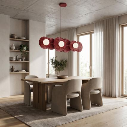 Kábeles csillár UMBRA 6xG9/8W/230V piros