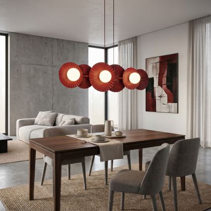 Kábeles csillár UMBRA 6xG9/8W/230V piros