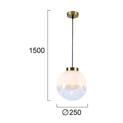 Kábeles csillár VANA 1xE27/40W/230V fehér/arany