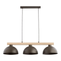 Kábeles csillár VERTA 3xE27/15W/230V barna/bézs