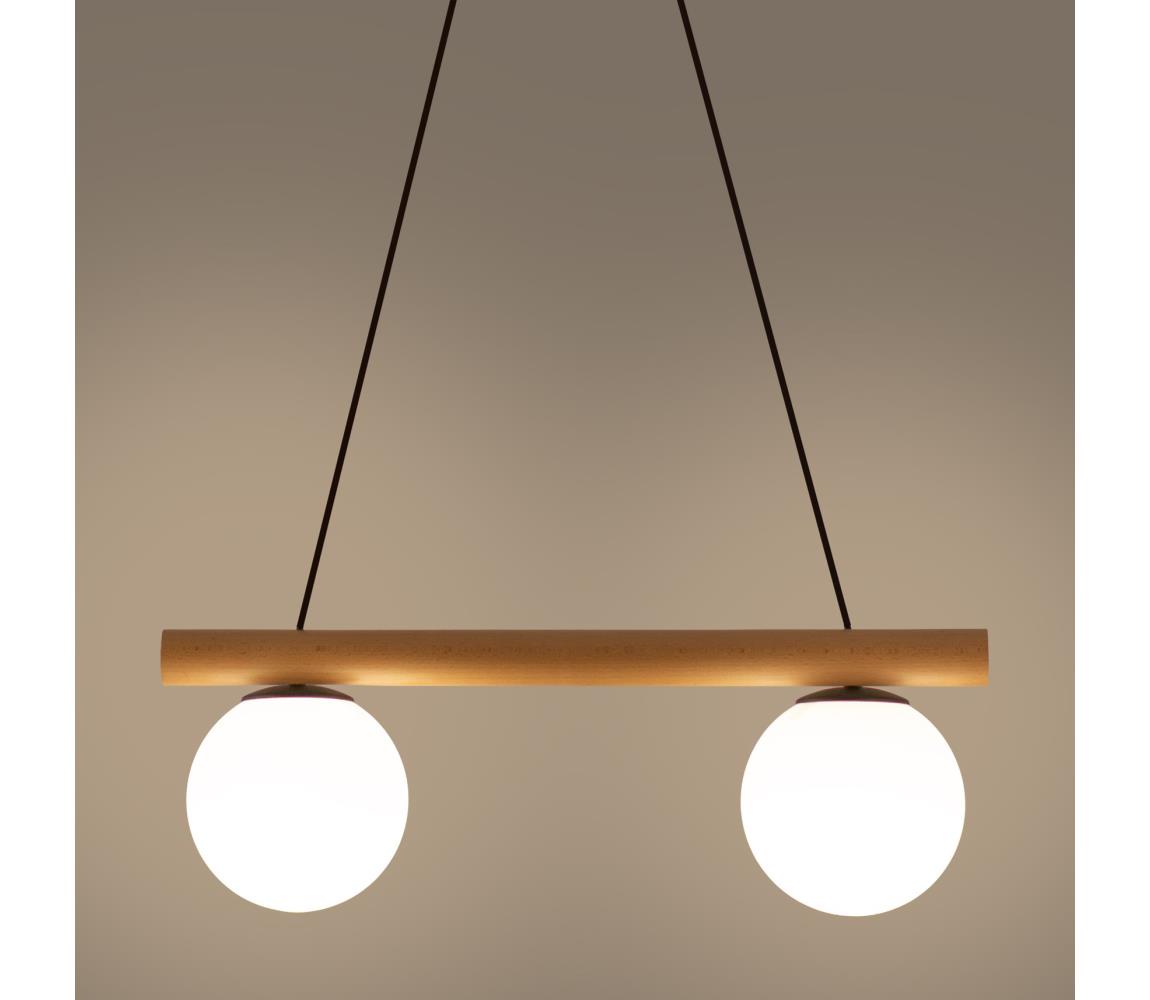 Kábeles csillár WOODSTOCK 2xE27/15W/230V fa/fekete W