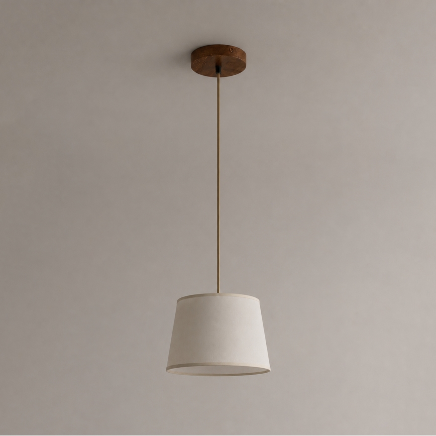 Kábeles függeszték AIDA 1xE27/15W/230V átm. 25 cm tölgy/krémszínű