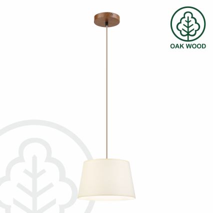 Kábeles függeszték AIDA 1xE27/15W/230V átm. 25 cm tölgy/krémszínű