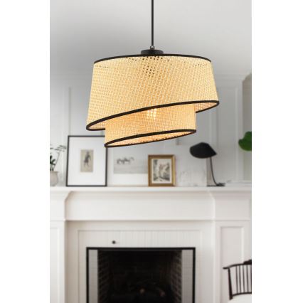 Kábeles függeszték BARETTE 1xE27/60W/230V, bézs/fekete