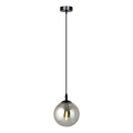 Kábeles függeszték COSMO 1xE14/10W/230V Ø 14 cm fekete/füstös fekete