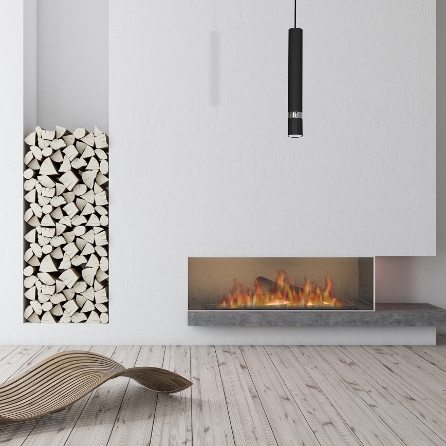 Kábeles függeszték JOKER 1xGU10/25W/230V fekete/fényes króm