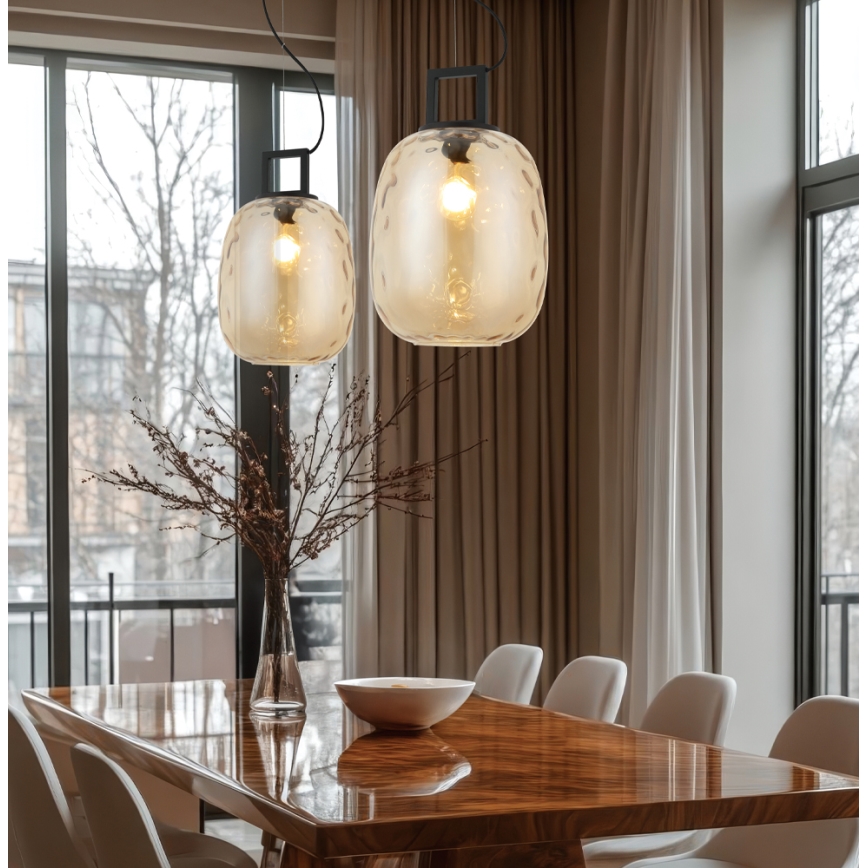 Kábeles függeszték LUCY 1xE27/40W/230V füstös bézs