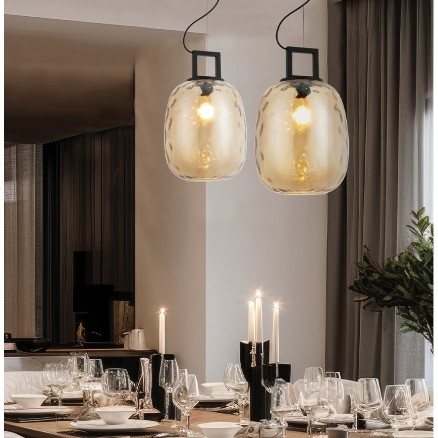 Kábeles függeszték LUCY 1xE27/40W/230V füstös bézs