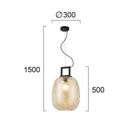 Kábeles függeszték LUCY 1xE27/40W/230V füstös bézs